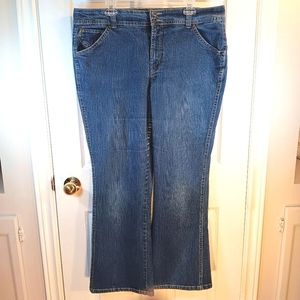 Gloria Vanderbilt Flare Leg Jeans Medium Wash Blue Women's Plus Size 18W